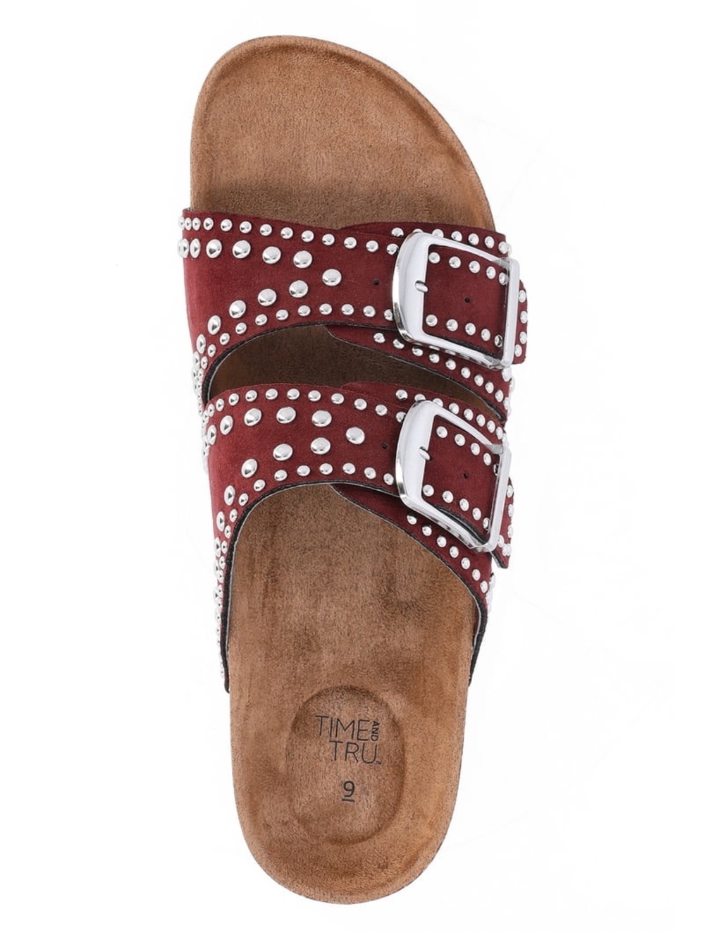 TIME & TRUE Time and Tru
Women's
Burgundy Studded
Sandals - Picture 3 of 5